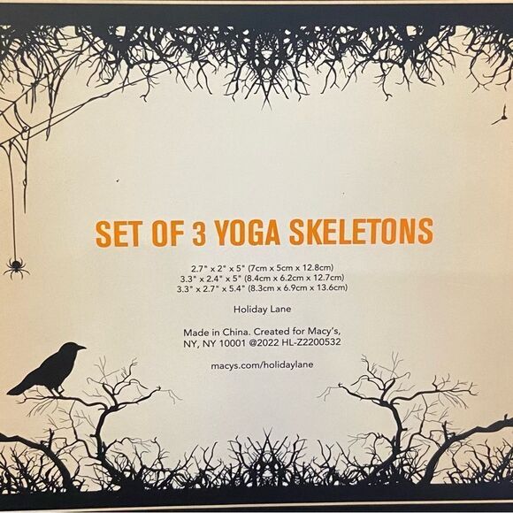 Home Decor Ornaments Yoga Skull Statues Set - Small Resin Sculpture Skeleton - Picture 7 of 7